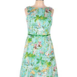 Sangria Blue Summer Floral Print Casual Dress, 10